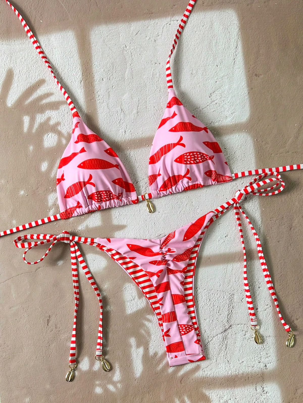 Traje de baño pescaditos rojos