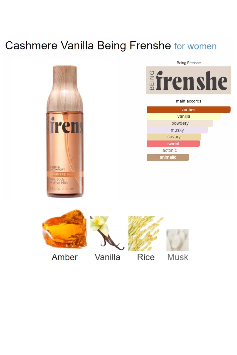 Frenshe Women's Hair, Body & Linen Mist Body Spray with Essential Oils