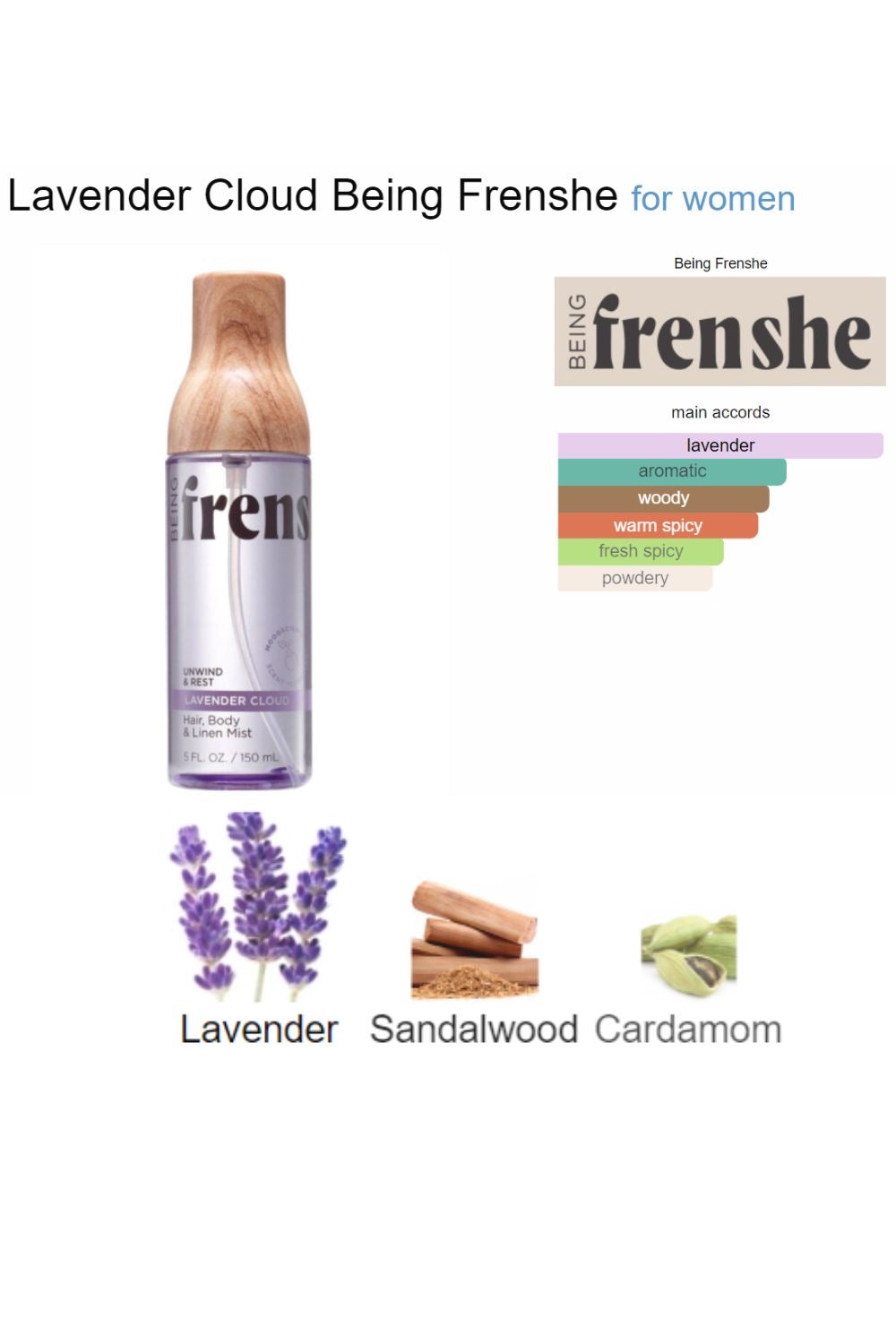 Frenshe Women's Hair, Body & Linen Mist Body Spray with Essential Oils
